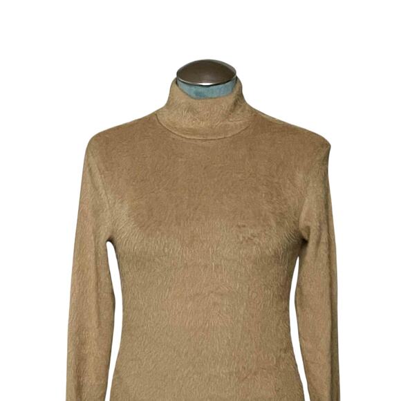 United Colors of Benetton Turtleneck Sweater S Tan Eyelash Long Sleeve Pullover - Picture 2 of 10